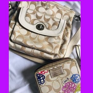 Coach signature crossbody and wallet